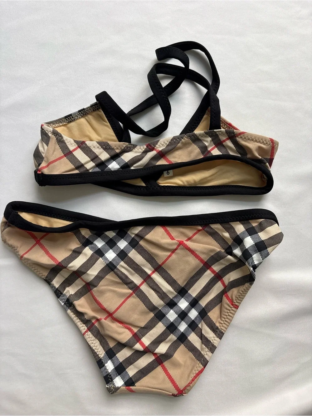 Burberry Girls Classic Check Bikini with Black Trim